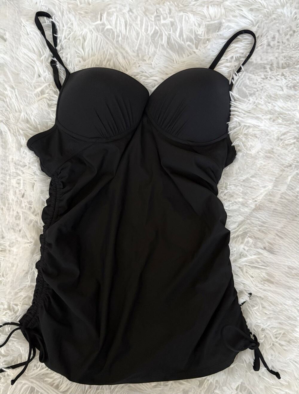 Assets By Spanx Women’s L Black Classic Tankini Top. Grt. Shape